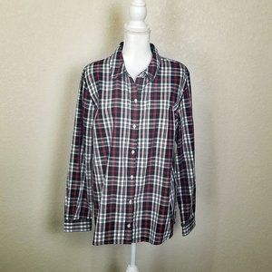 Charter Club Ilanna Long Sleeve Plaid Shirt - XL